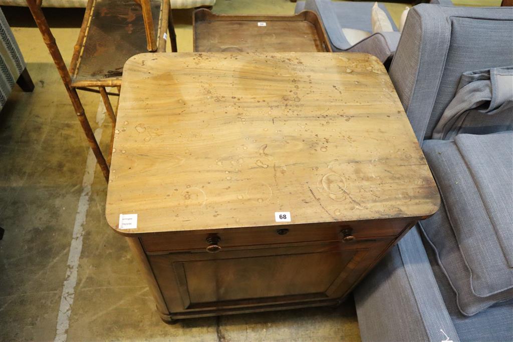 A Victorian rosewood Davenport type writing chest, width 73cm, depth 54cm, height 86cm